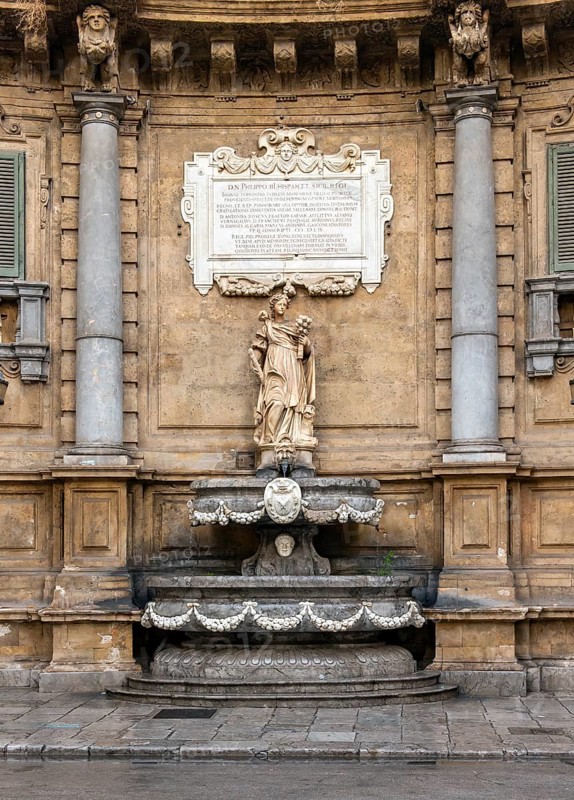 Fountain representing summer season at Quattro Canti