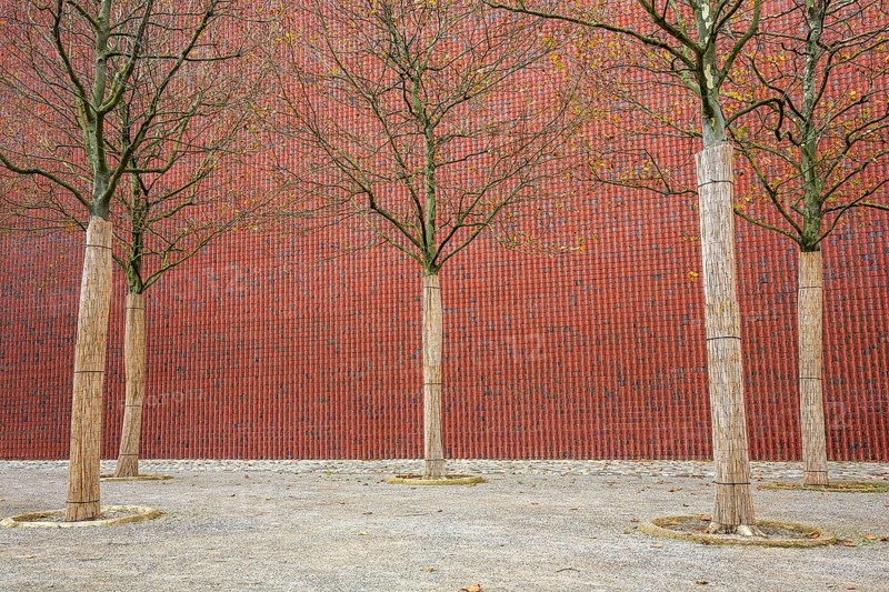 Brick facade with trees Museum Kueppersmuehle