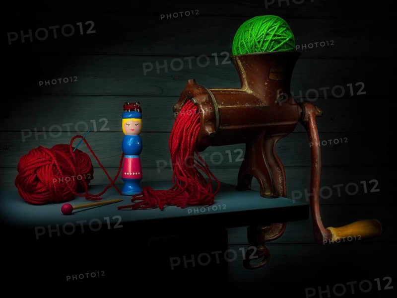 Still life with ball of wool