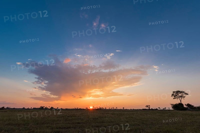 Sunset over the Okavango Delta