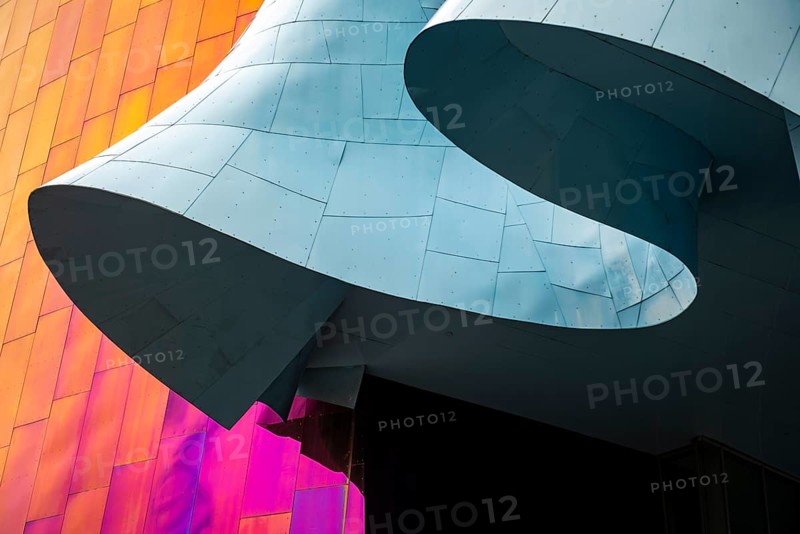 Colourful undulating exterior facade