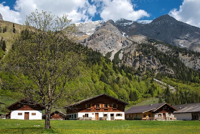 Almdorf Eng in the Karwendel Mountains