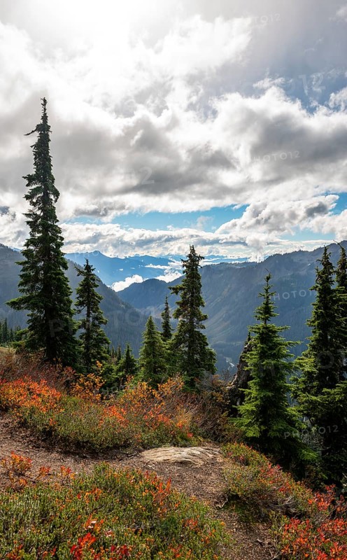 View of cloudy mountain landscape