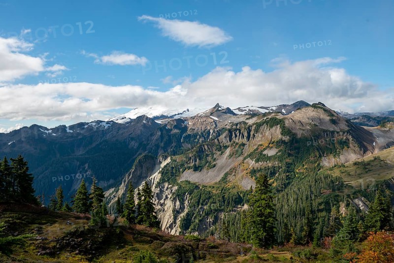 View of Mt. Baker with snow and glacier