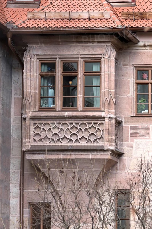 Historic oriel at Sebalder Pfarrhof