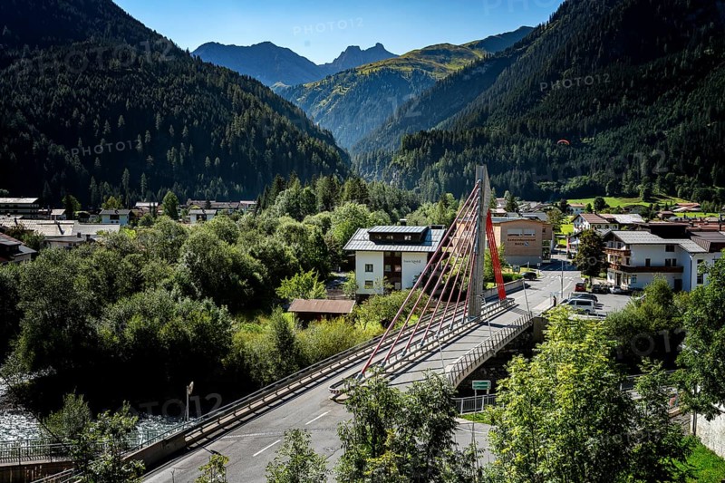 Bridge over the river Lech in the village of Bach
