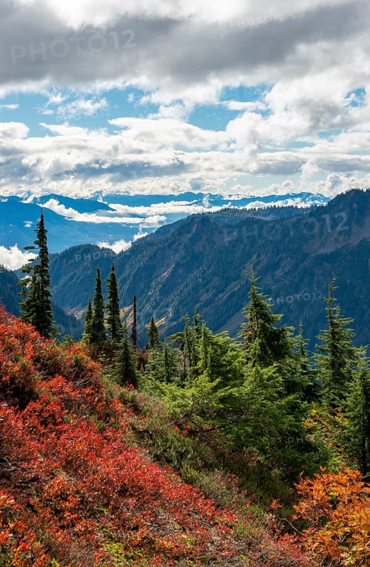 View of cloudy mountain landscape
