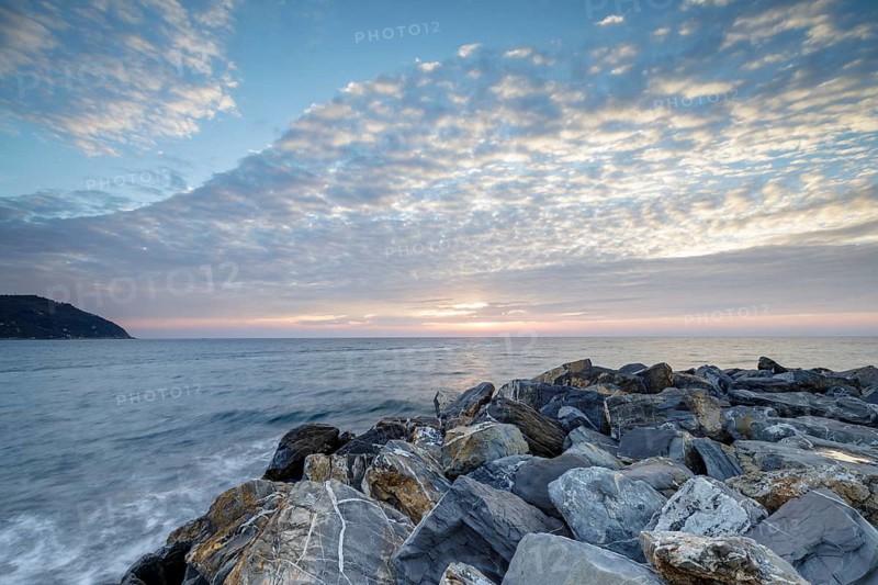 Sunrise at the harbour pier in Porto Maurizio