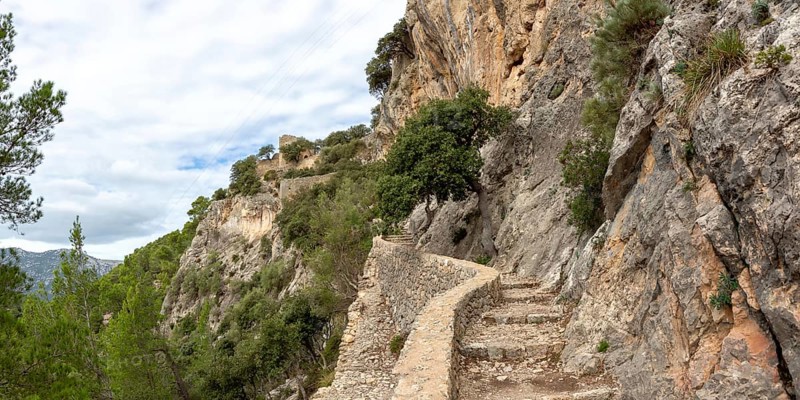 Steps to the Castle Castell dAlaro Path Hike Vacation Travel Panorama in Majorca