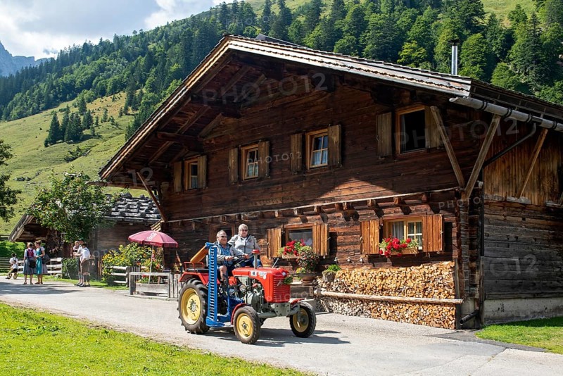 Vintage tractor at the Kirtag in Almdorf Eng