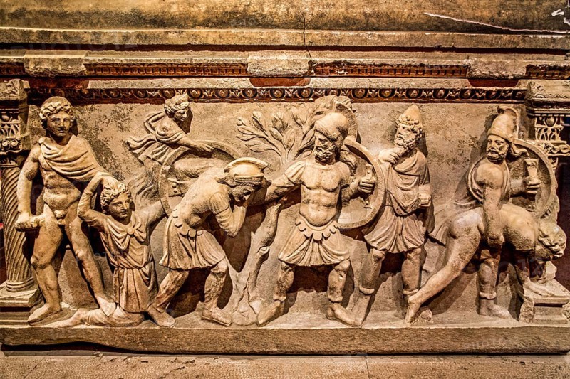 Marble sarcophagus of Aurelia Botiane and Demetria