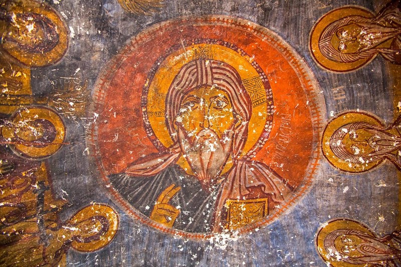 Frescoes in cave church
