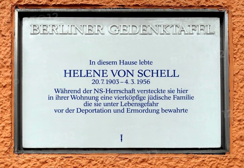 Berlin memorial plaque for Helene von Schell