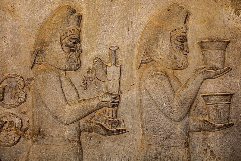 Relief detail of the delegation of nations bringing gifts to Darius on the steps of Apadana Palace