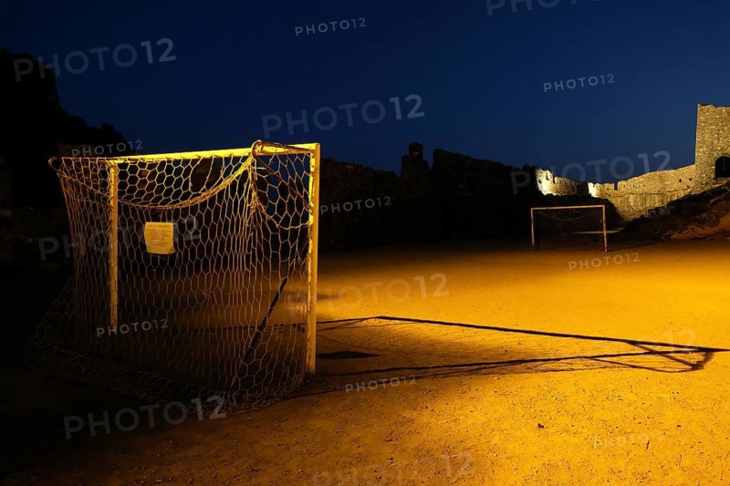 Small football pitch next to old walls in Porto Venere