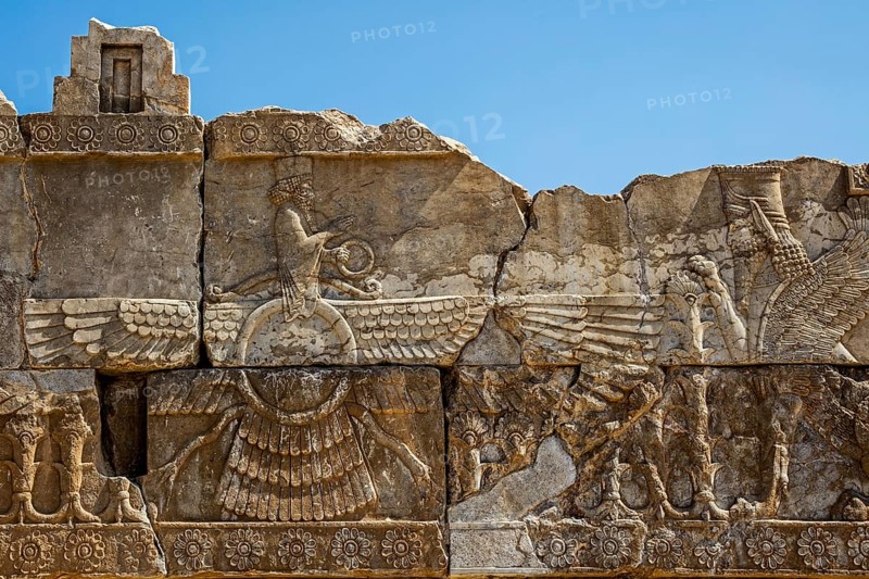 Relief with winged creature as symbol of the Zoroastrians