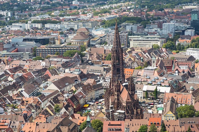 View from the Schlossberg Tower of Freiburg im Breisgau
