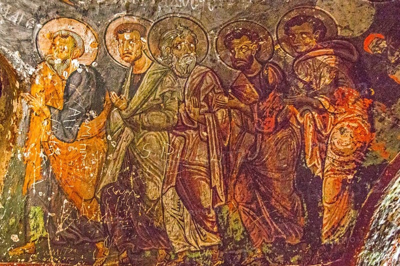Frescoes in cave church