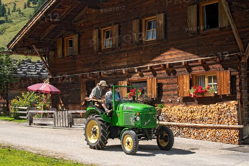 Vintage tractor at the Kirtag in Almdorf Eng