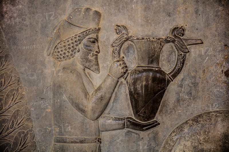 Relief detail of the delegation of nations bringing gifts to Darius on the steps of Apadana Palace