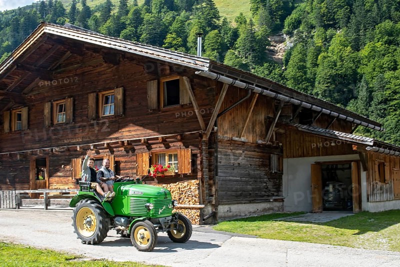 Vintage tractor at the Kirtag in Almdorf Eng