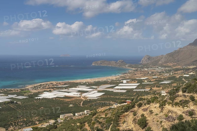 Falassarna Bay with greenhouses