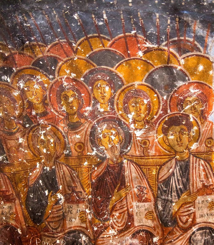 Frescoes in cave church