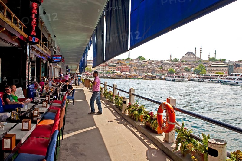 restaurant mile in the basement of the Galata Bridge