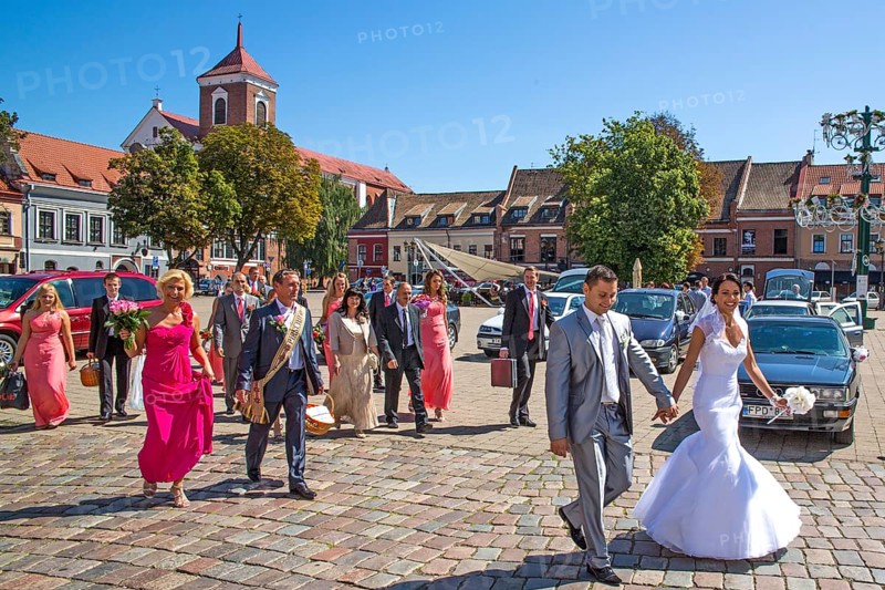 City Hall Square with wedding party