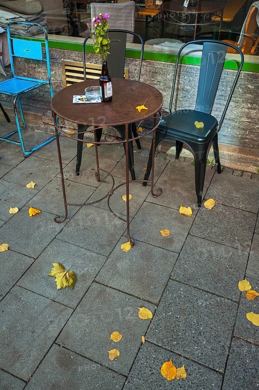 Autumn street cafe
