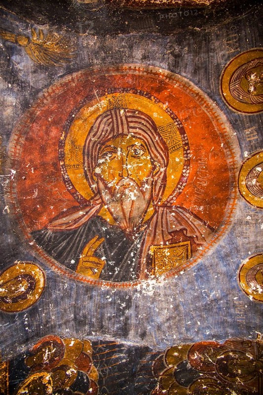 Frescoes in cave church