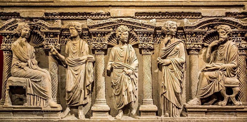 Marble sarcophagus of Aurelia Botiane and Demetria