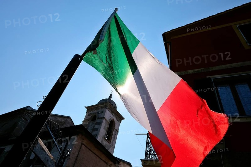 Italian flag in the backlight