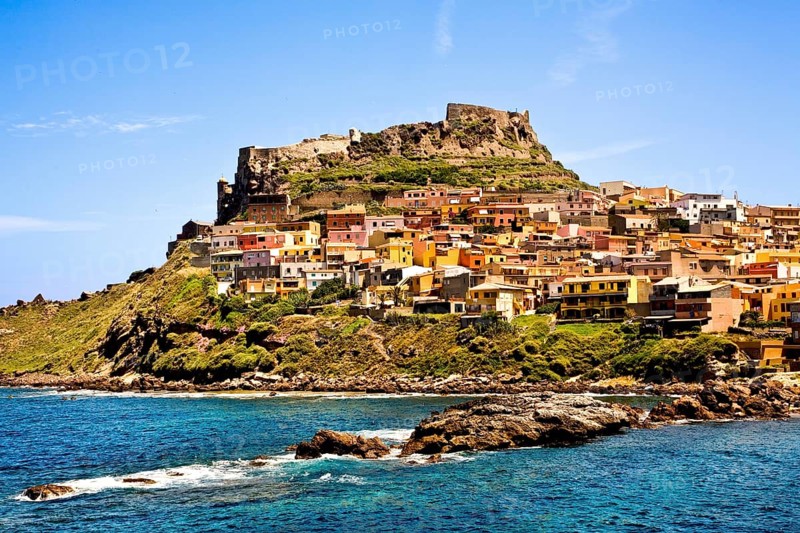 View of the town and castle from the sea