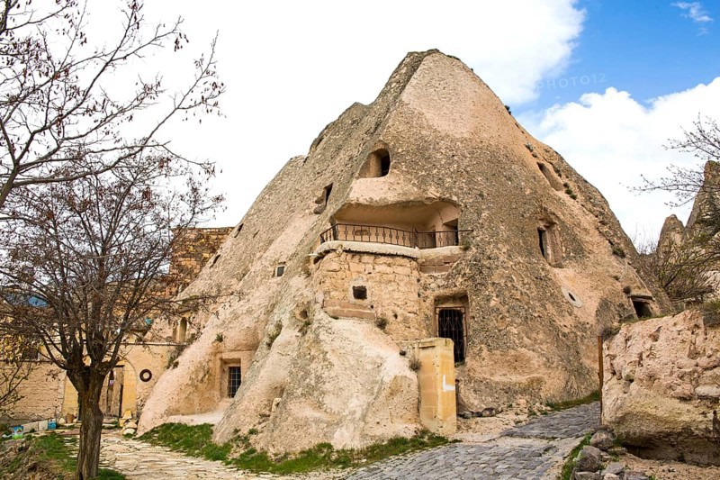 Living caves at Uechisar Castle Mountain