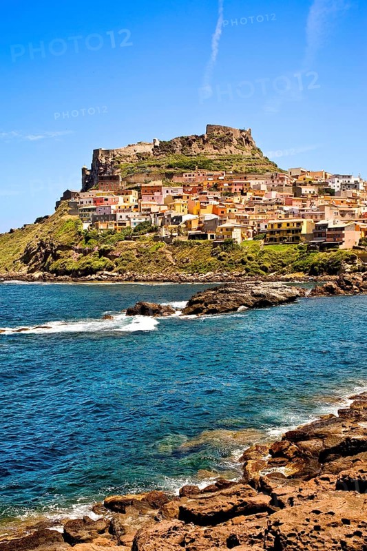 View of the town and castle from the sea