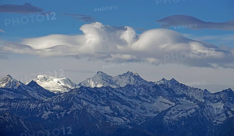 View from Pizzoni di Laveno to the Swiss peaks Alphubel