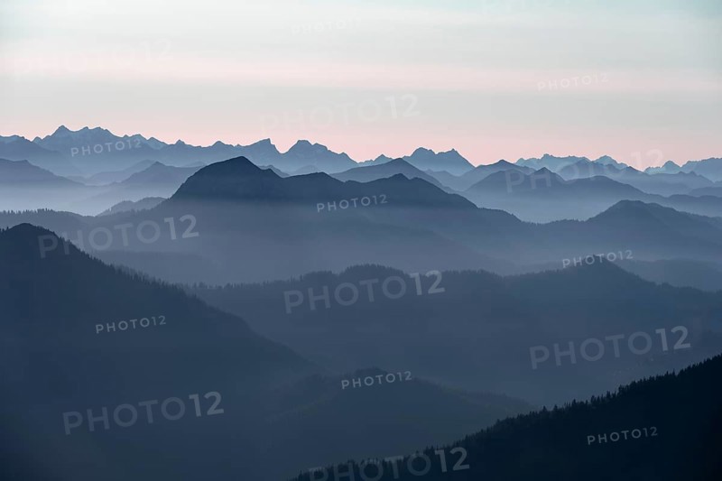 View from the Rotwandhaus of the main Alpine ridge towards Austria