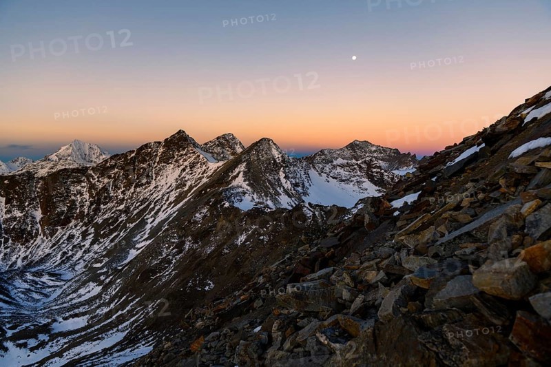Snowy peak in the morning light