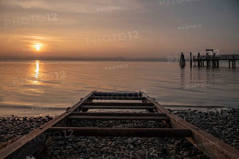 Slipway at sunset at the Lake Ammer