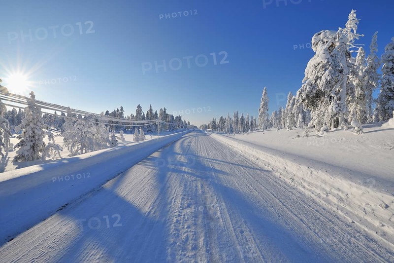 Snow covered road in winter
