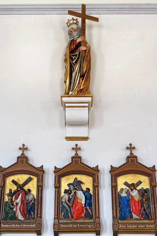 Figure of the Virgin Mary and Stations of the Cross