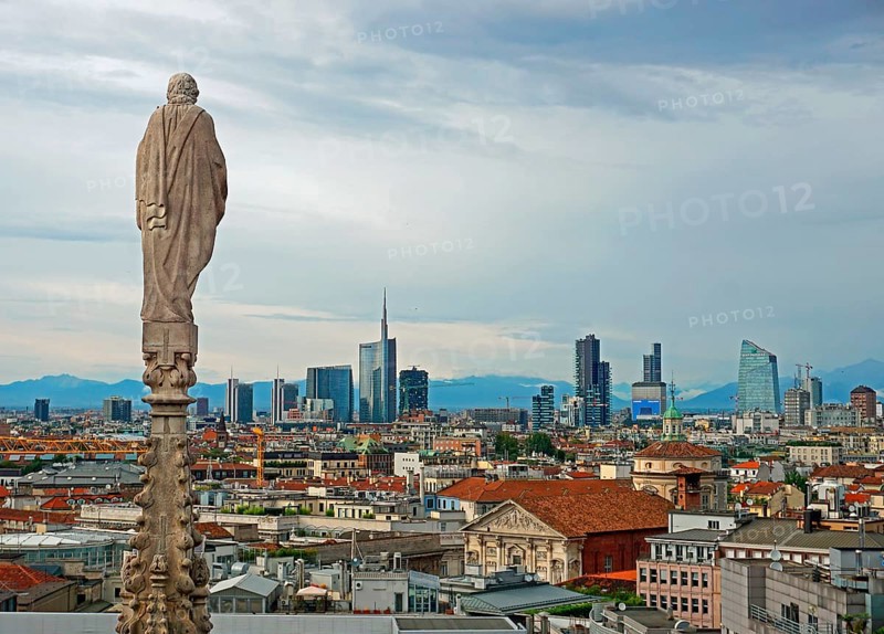 View from the roof of Milan Cathedral
