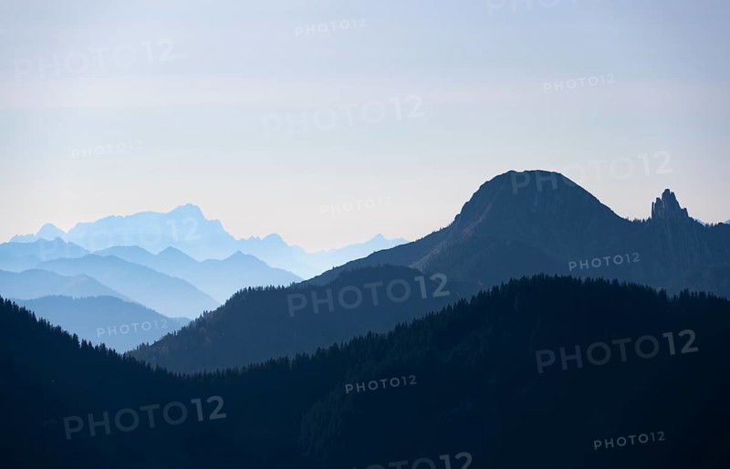 View from the Rotwandhaus of the main Alpine ridge towards Austria