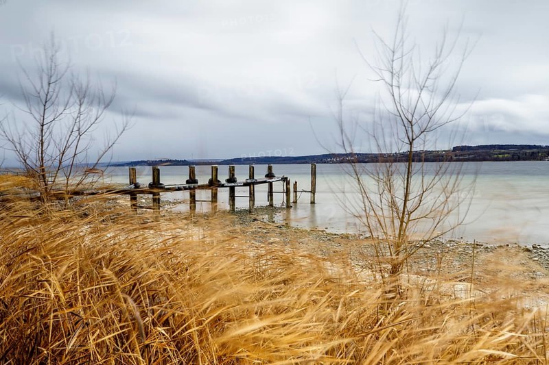 Stormy winter weather at Lake Constance