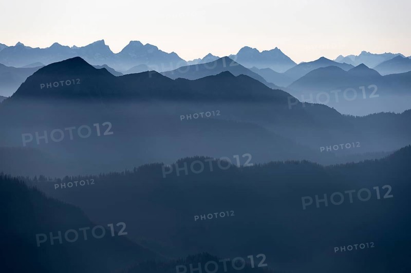 View from the Rotwandhaus of the main Alpine ridge towards Austria