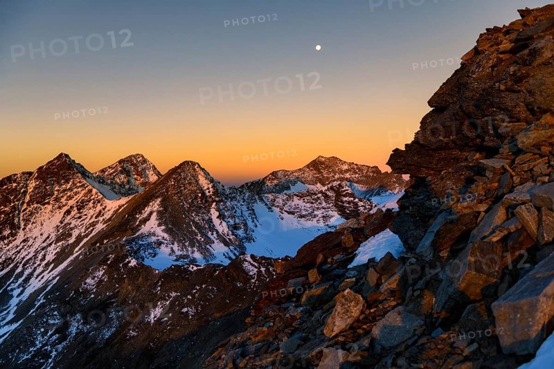 Snowy peak in the morning light