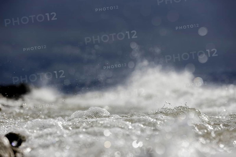 Storm Lolita raging on the stony shore in Hagnau