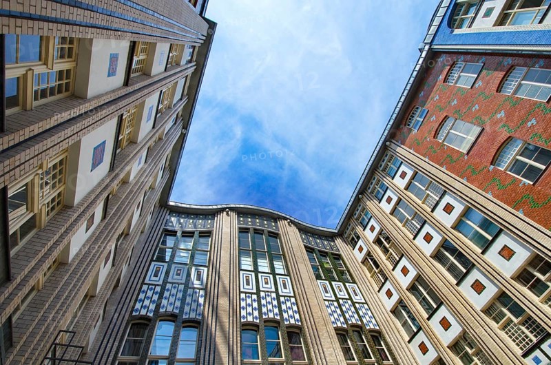 Colourful facades in one of the Hackesche Hoefe