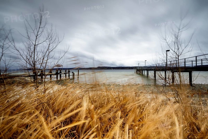 Stormy winter weather at Lake Constance